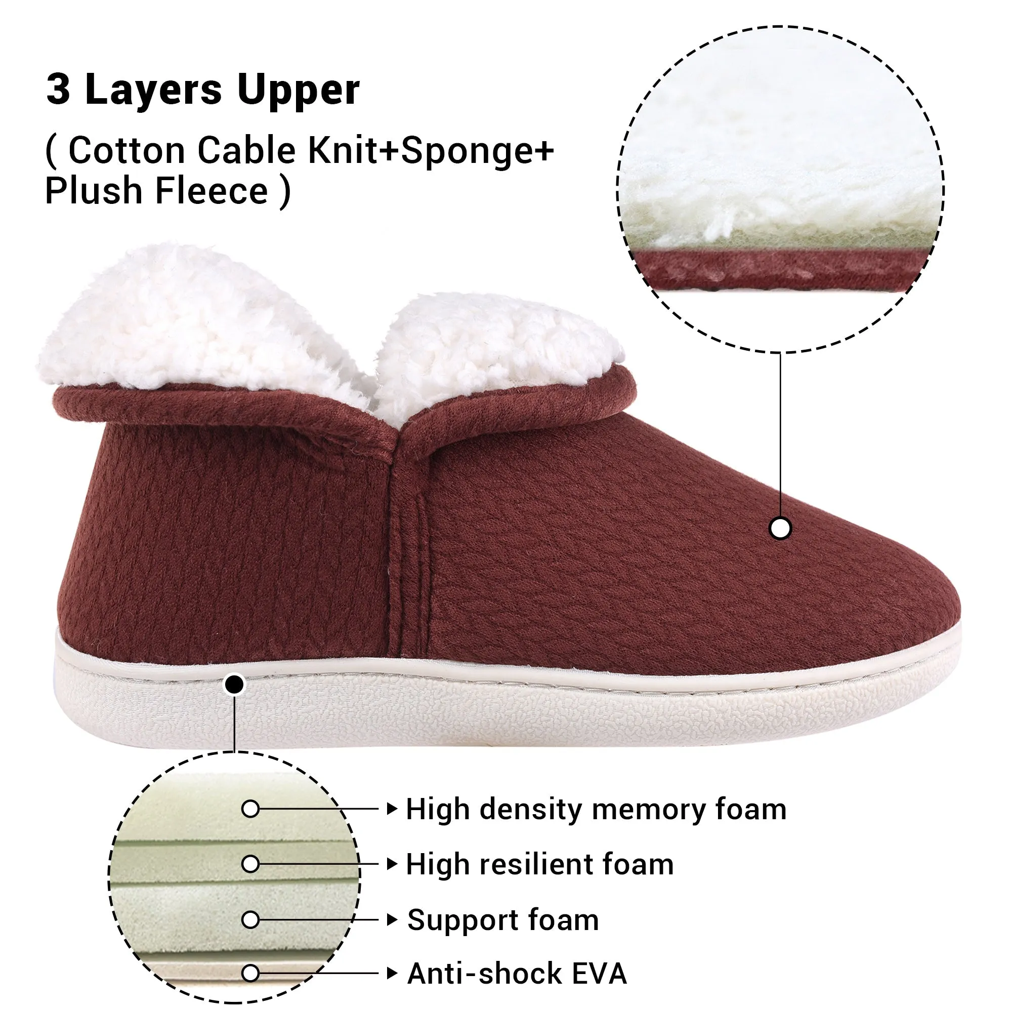 VONMAY Women's Slippers Booties Memory Foam Ankle Boots House Shoes