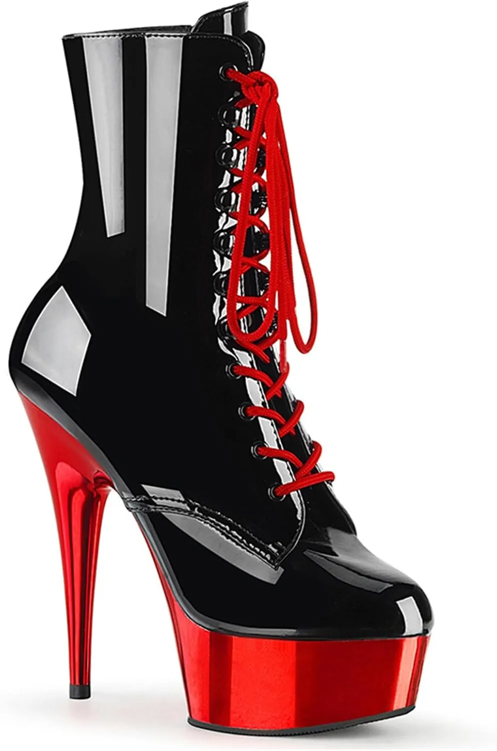 Vujkliy Women's 5.9IN Shiny Ankle Boots Stiletto Platform Fashion Model Catwalk High Heels Plus Size
