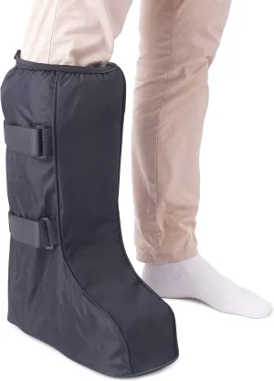 Walking Boot Cover Medical Cast Fracture Orthopedic Brace Leg Foot Support with Sole High Tall Black L