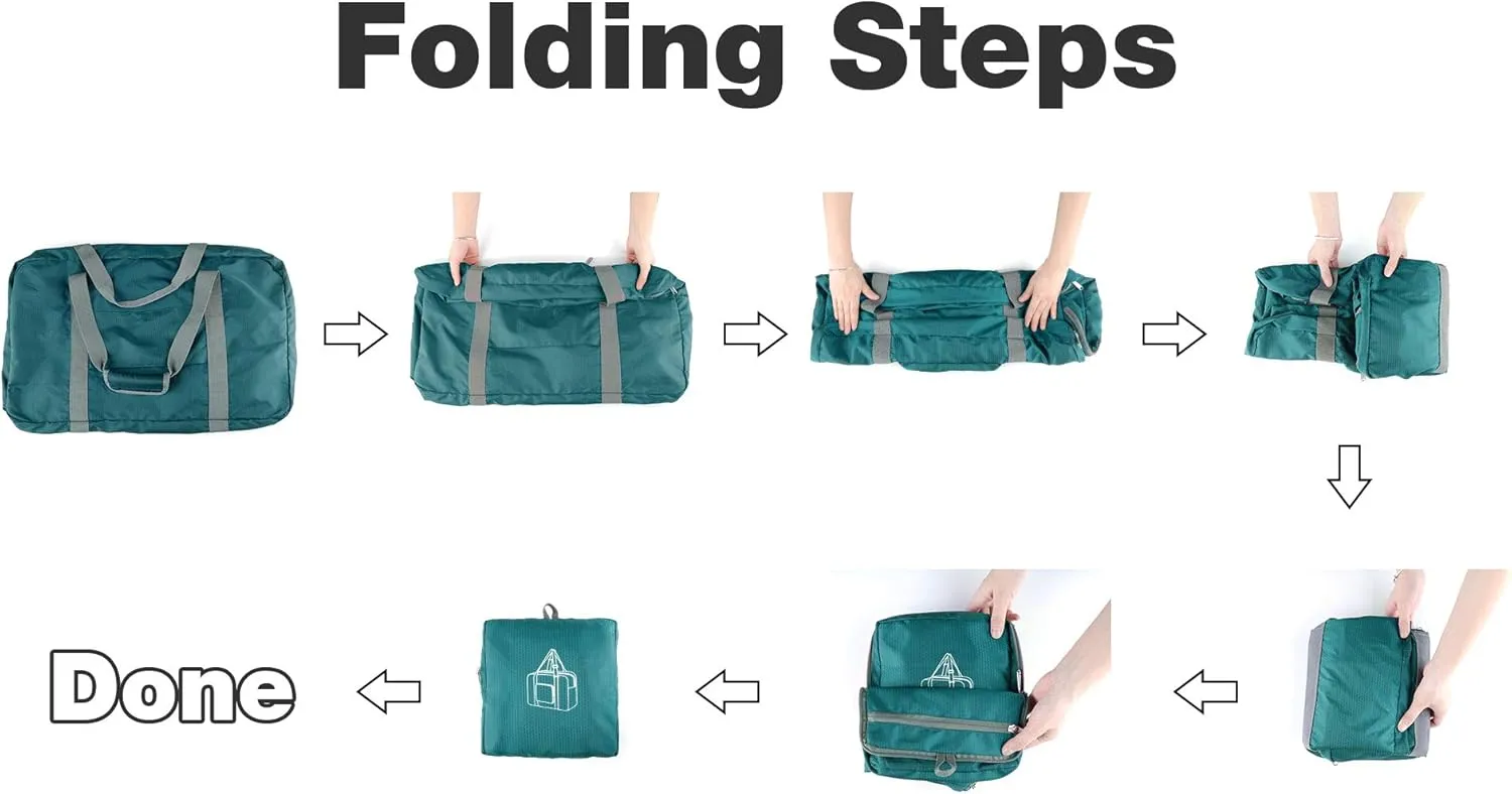 WANDF Foldable Travel Duffel Bag 60-120L Duffle Carry on for Women and Men