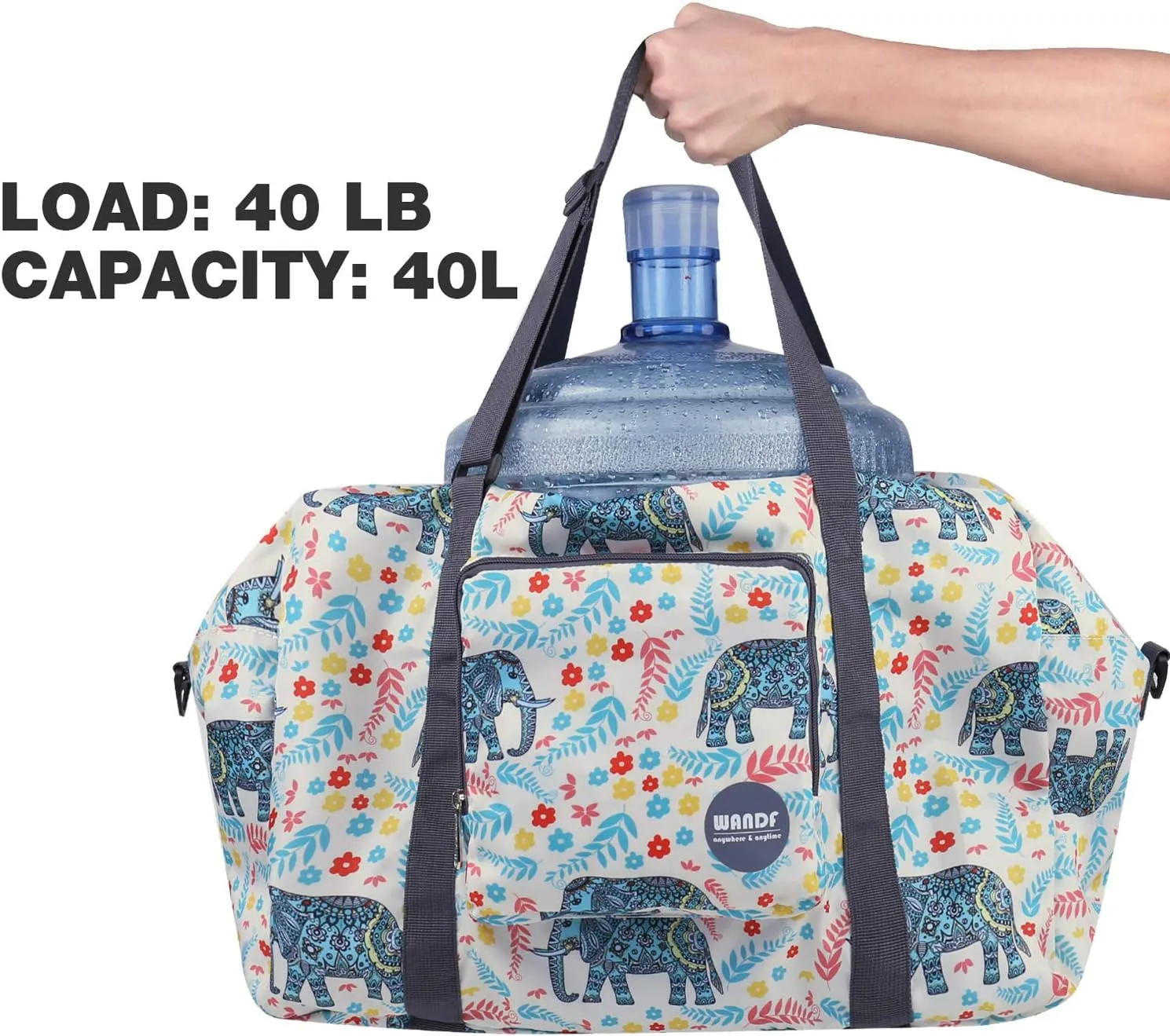 WANDF For Spirit Airlines Personal Item Bag 18x14x8 Foldable Travel Duffel Carry on Weekender Overnight for Women Men