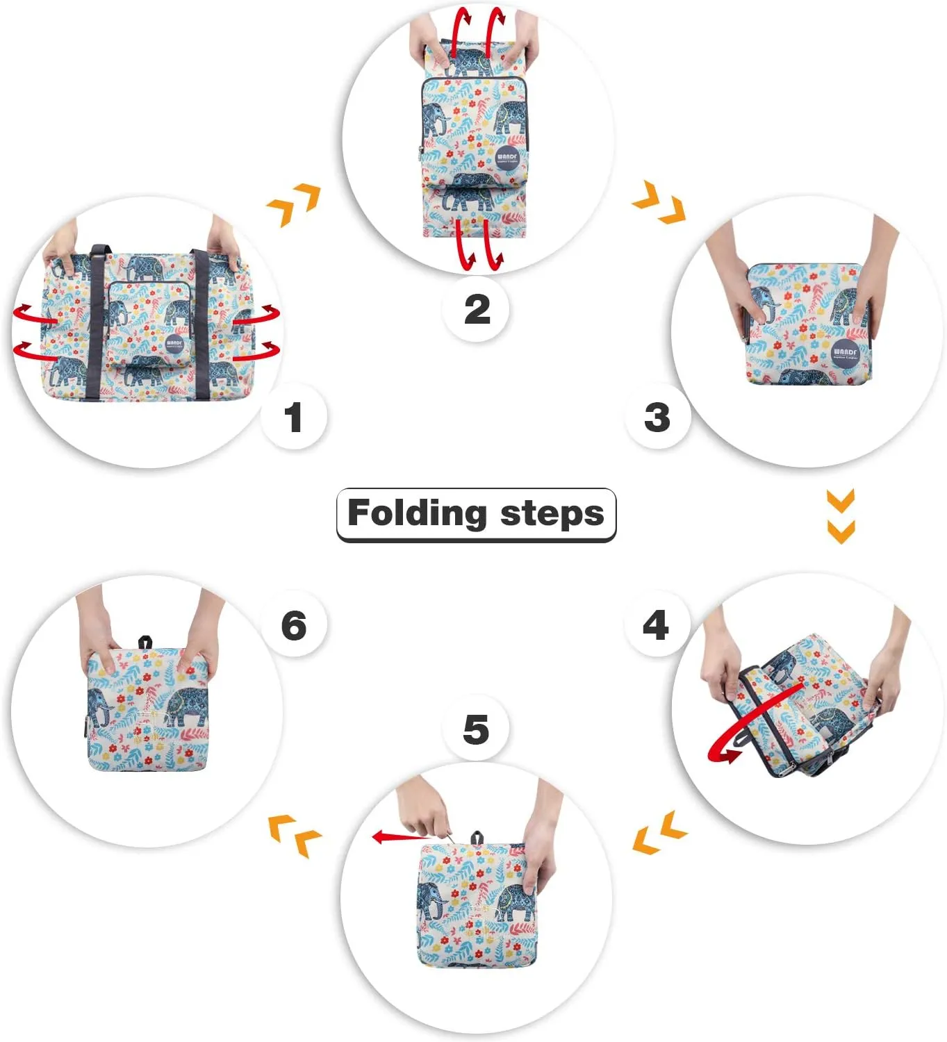 WANDF For Spirit Airlines Personal Item Bag 18x14x8 Foldable Travel Duffel Carry on Weekender Overnight for Women Men