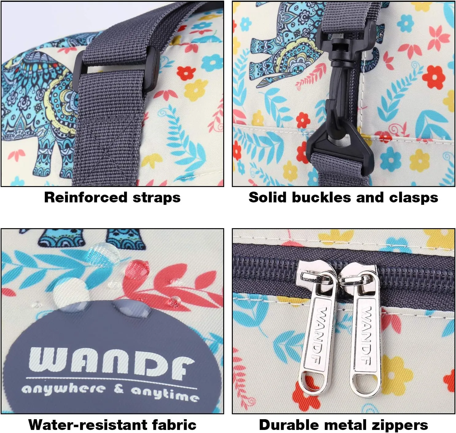 WANDF For Spirit Airlines Personal Item Bag 18x14x8 Foldable Travel Duffel Carry on Weekender Overnight for Women Men