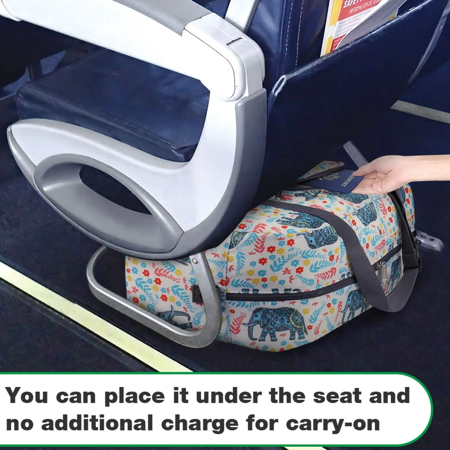 WANDF For Spirit Airlines Personal Item Bag 18x14x8 Foldable Travel Duffel Carry on Weekender Overnight for Women Men