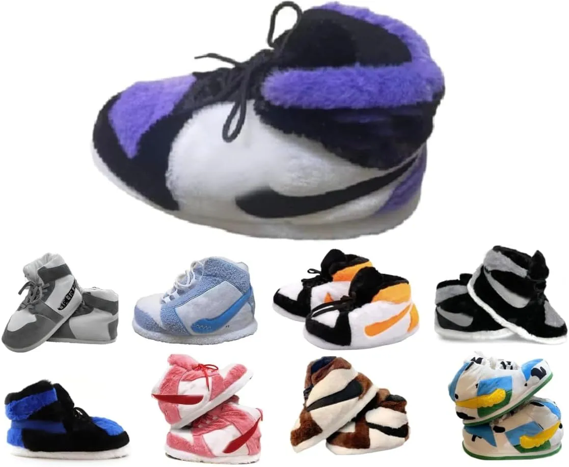Warm Furry Sneakers Slipper Comfy House Shoes Winter Plush Fuzzy Slipper Shoes For Women Men One Size Fits Most Fluffy Slides For Indoor Outdoor Bigfoot Gifts Houseshoes