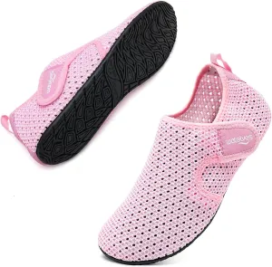 WateLves Water Shoes for Women Men Swim Beach Aqua Socks Quick Dry Barefoot House Slippers Travel Shoes with Adjustable Magic Tape for Pool Diving Boating Yoga Surf