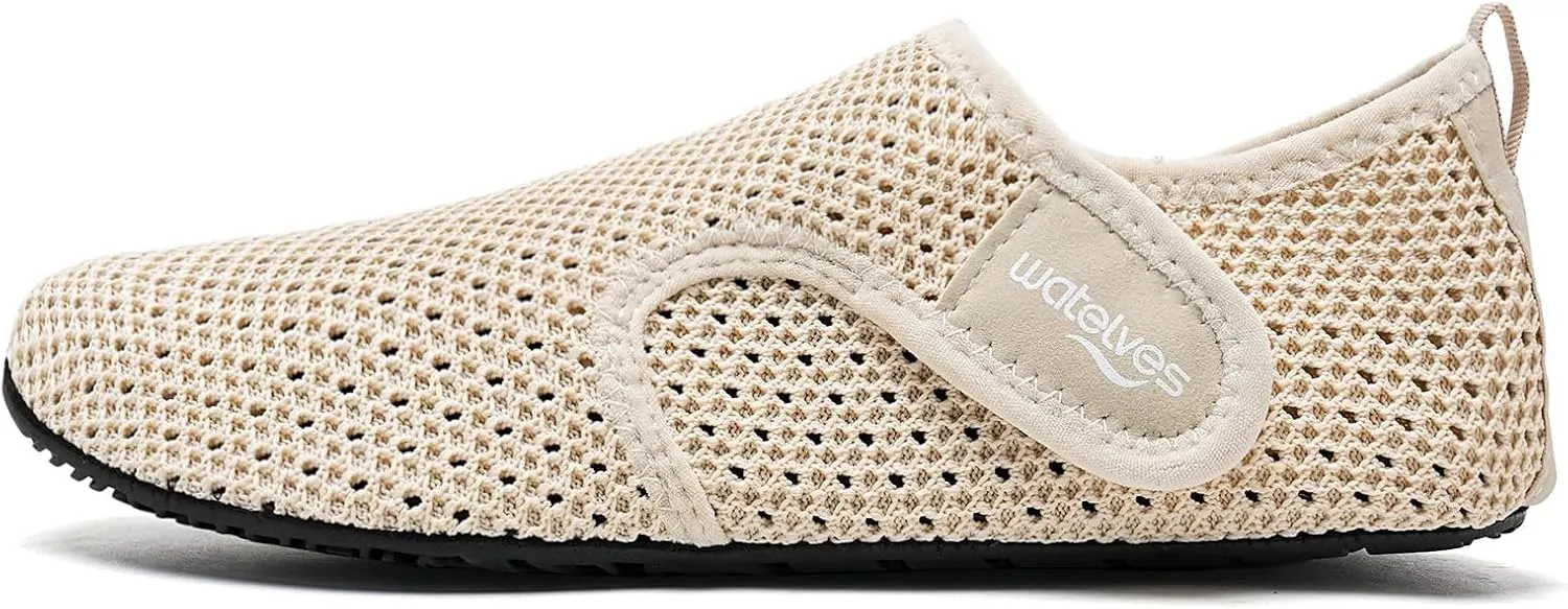 WateLves Water Shoes for Women Men Swim Beach Aqua Socks Quick Dry Barefoot House Slippers Travel Shoes with Adjustable Magic Tape for Pool Diving Boating Yoga Surf