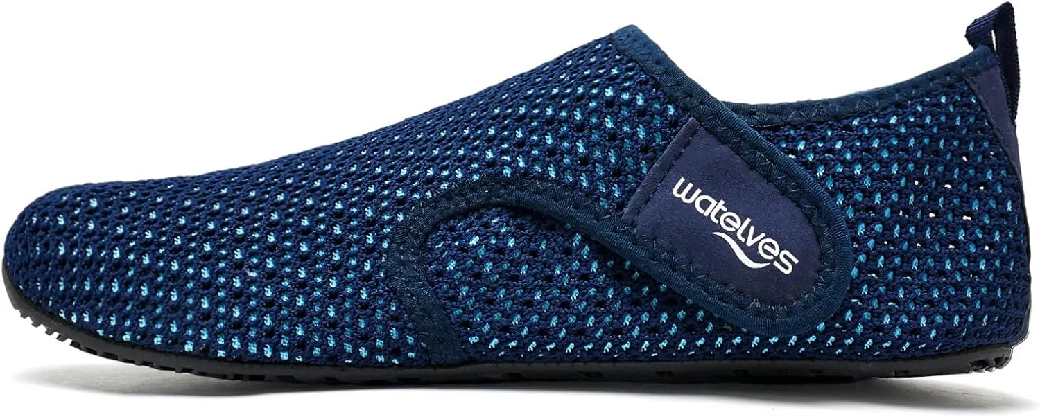 WateLves Water Shoes for Women Men Swim Beach Aqua Socks Quick Dry Barefoot House Slippers Travel Shoes with Adjustable Magic Tape for Pool Diving Boating Yoga Surf
