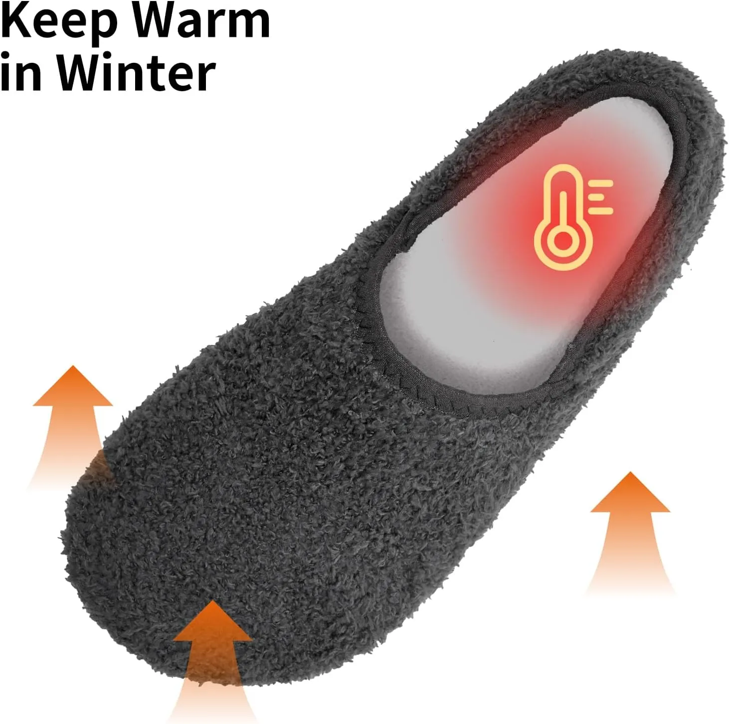 WateLves Womens & Mens Lightweight Cozy Faux Furry House Slippers - Rubber Sole Slip On Sock Shoes - Foldable Travel Slippers - Indoor & Outdoor