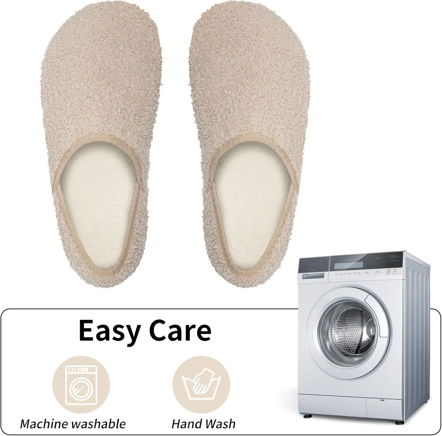 WateLves Womens & Mens Lightweight Cozy Faux Furry House Slippers - Rubber Sole Slip On Sock Shoes - Foldable Travel Slippers - Indoor & Outdoor