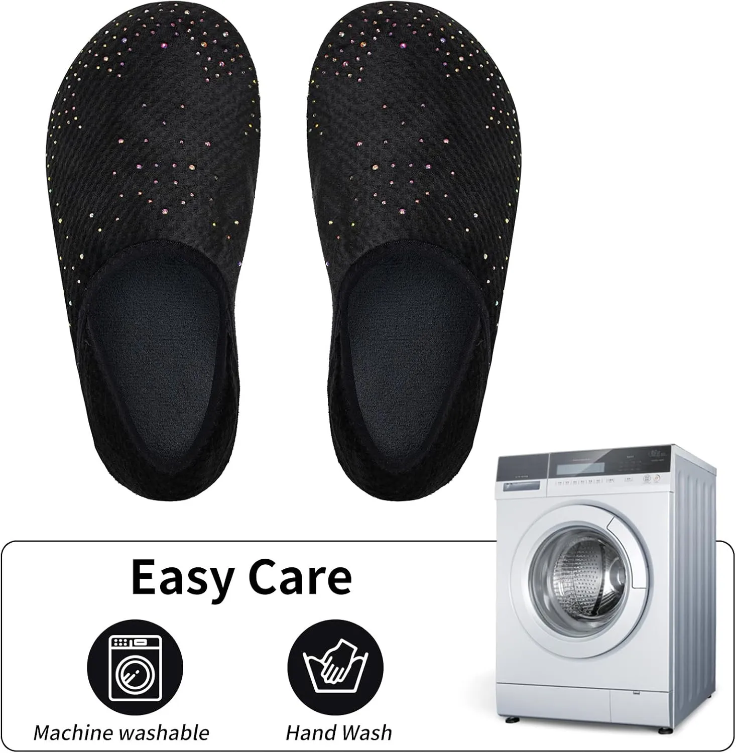 WateLves Womens & Mens Lightweight Cozy Faux Furry House Slippers - Rubber Sole Slip On Sock Shoes - Foldable Travel Slippers - Indoor & Outdoor