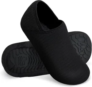 WateLves Womens & Mens Lightweight Cozy Faux Furry House Slippers - Rubber Sole Slip On Sock Shoes - Foldable Travel Slippers - Indoor & Outdoor