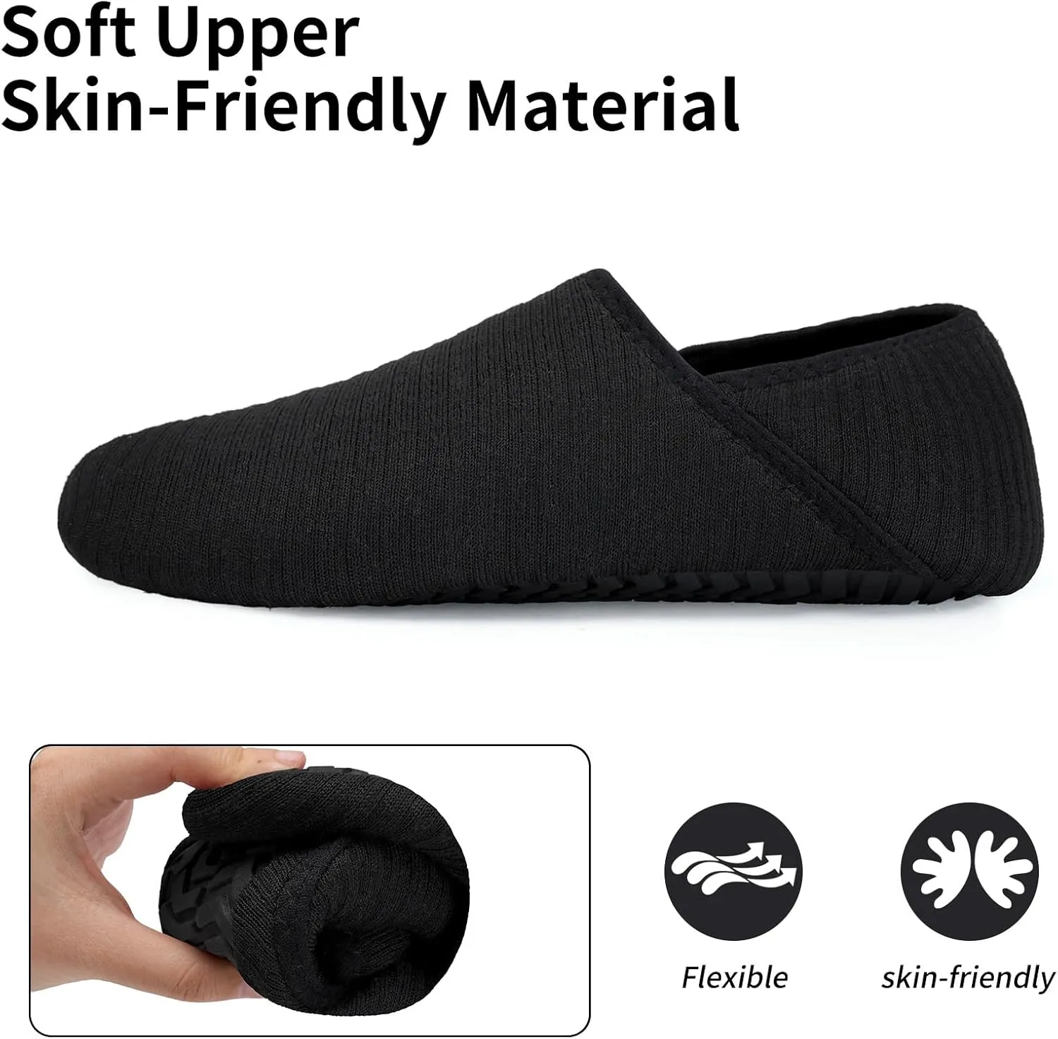 WateLves Womens & Mens Lightweight Cozy Faux Furry House Slippers - Rubber Sole Slip On Sock Shoes - Foldable Travel Slippers - Indoor & Outdoor