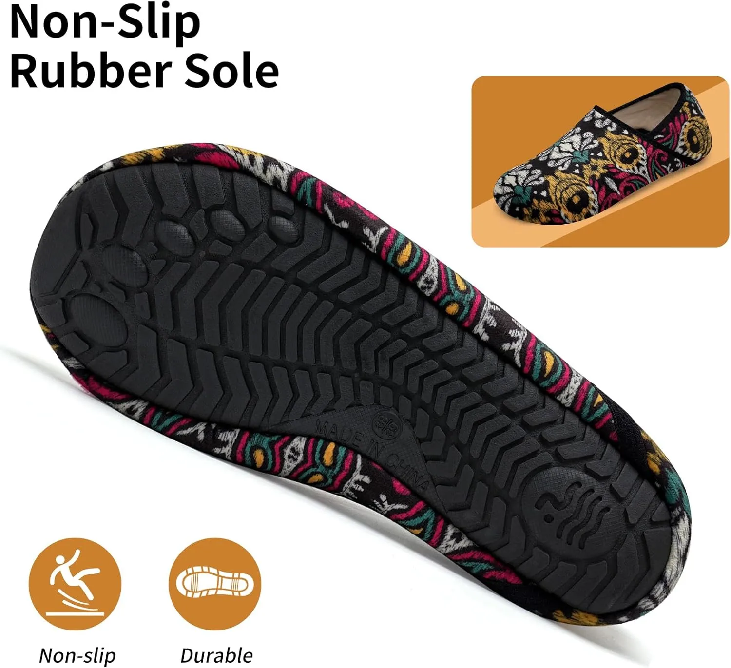 WateLves Womens & Mens Lightweight Cozy Faux Furry House Slippers - Rubber Sole Slip On Sock Shoes - Foldable Travel Slippers - Indoor & Outdoor