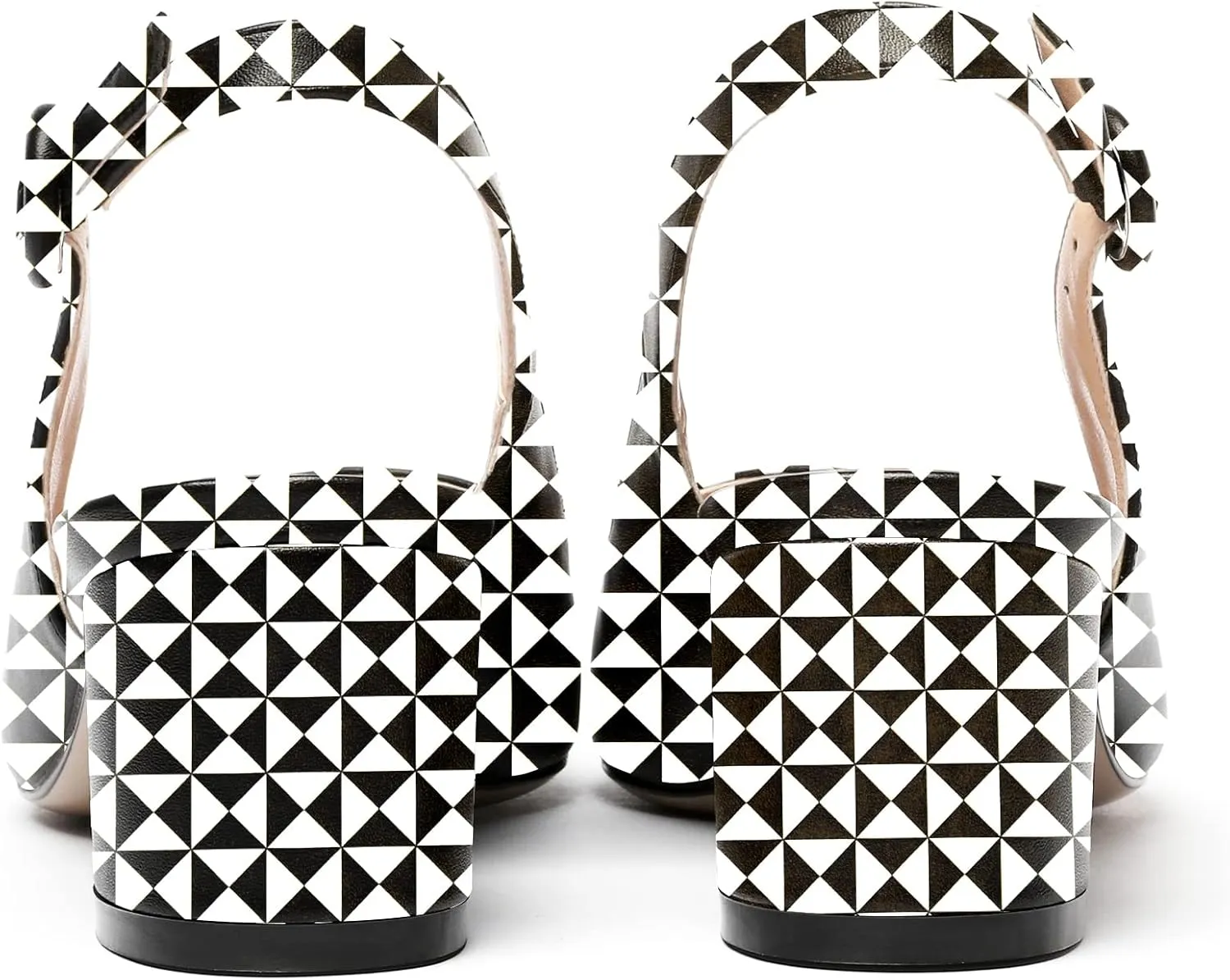 WAYDERNS Women's Slingback Pointed Toe Buckle Block Matte Chunky Low Heel Pumps Shoes 2 Inch