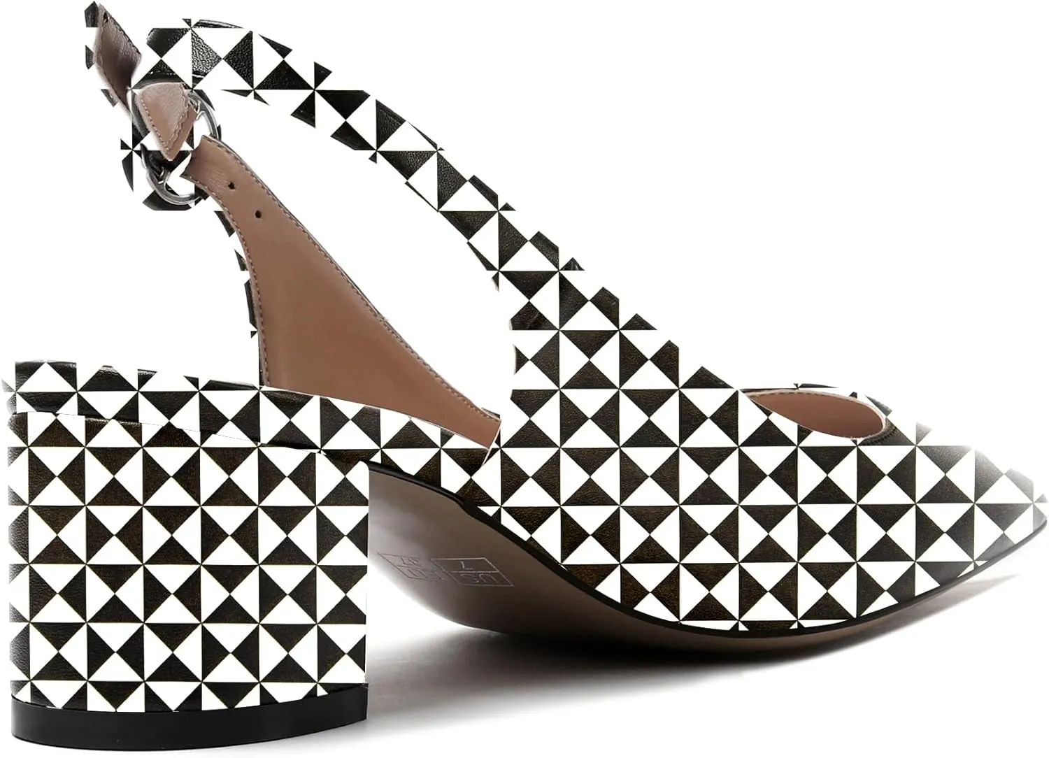 WAYDERNS Women's Slingback Pointed Toe Buckle Block Matte Chunky Low Heel Pumps Shoes 2 Inch