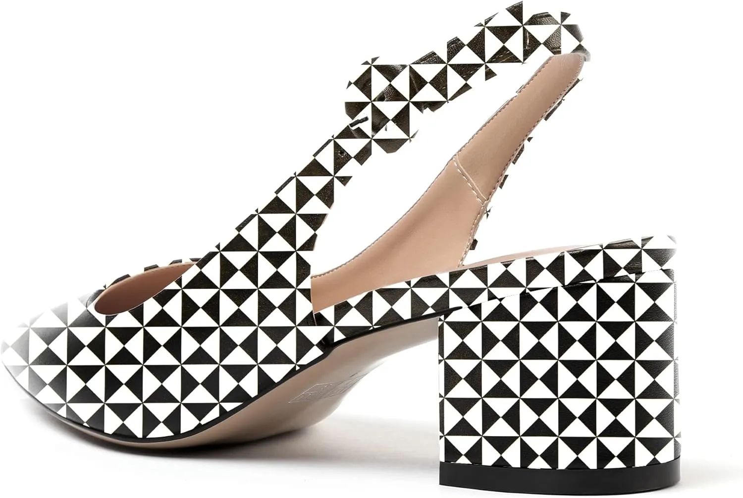WAYDERNS Women's Slingback Pointed Toe Buckle Block Matte Chunky Low Heel Pumps Shoes 2 Inch