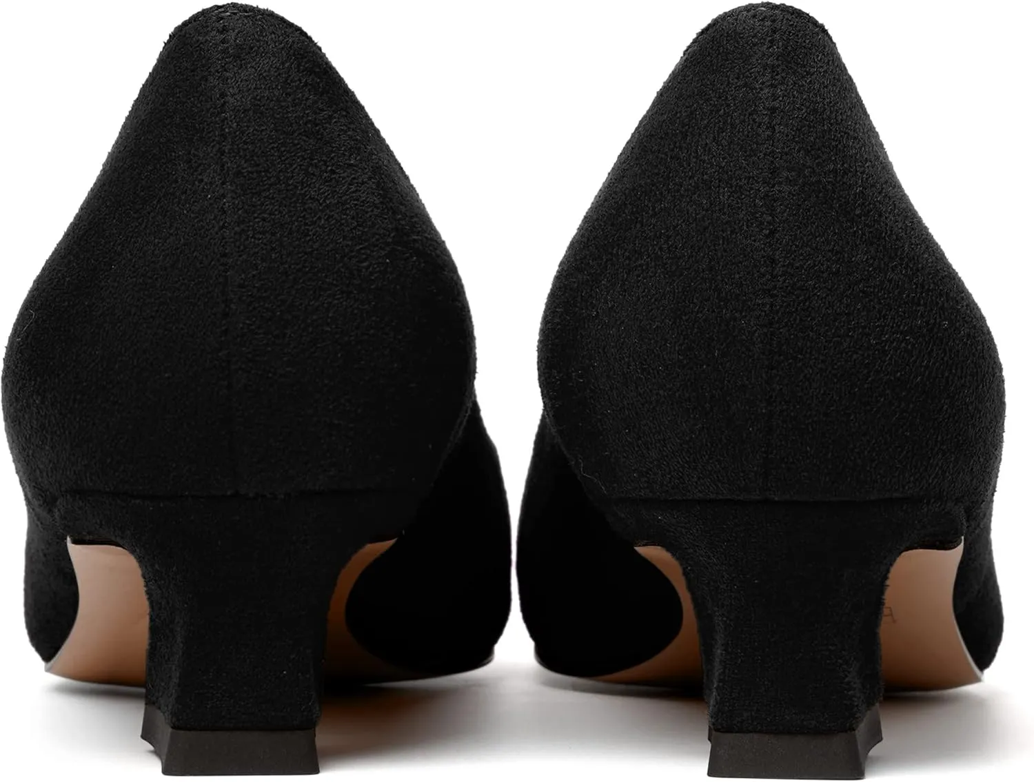 WAYDERNS Womens Wedding Pointed Toe Suede Dress Solid Slip On Kitten Low Heel Pumps Shoes 1.5 Inch