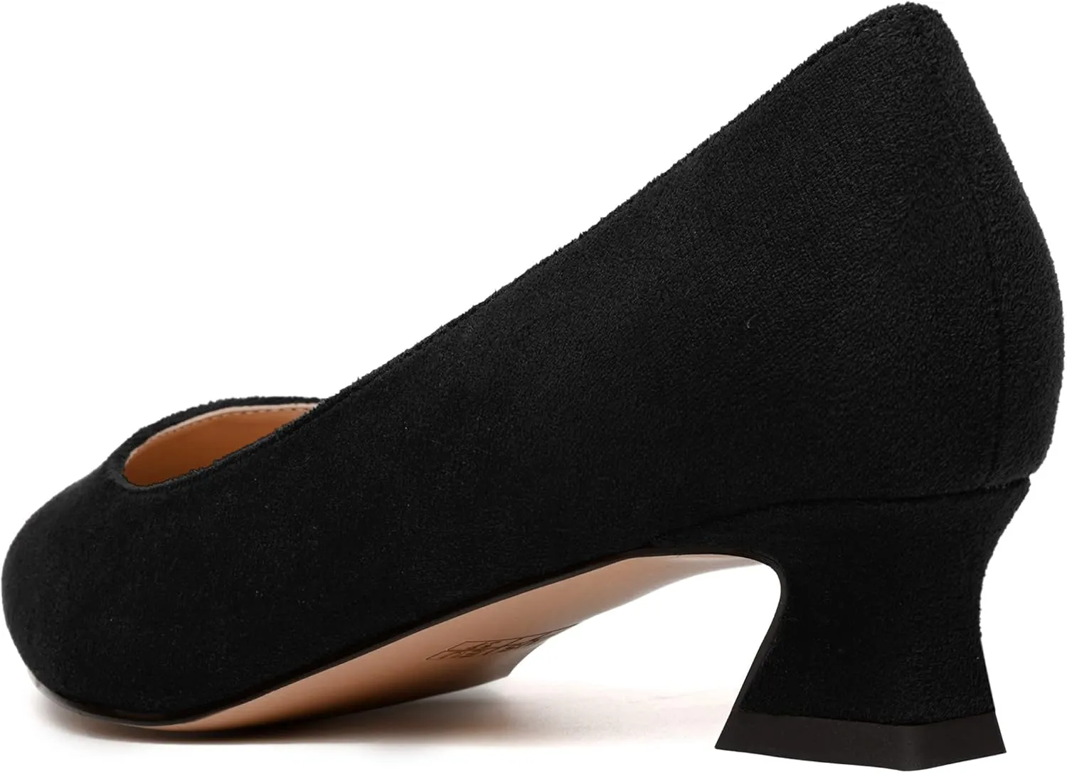 WAYDERNS Womens Wedding Pointed Toe Suede Dress Solid Slip On Kitten Low Heel Pumps Shoes 1.5 Inch