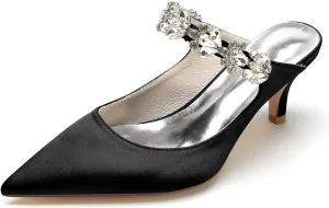 Wedding Dress Shoes Bridal Shoes for The Bride Heeled Sandals Womens Closed Mule Kitten Heel High Heels for Prom Pumps Sandal