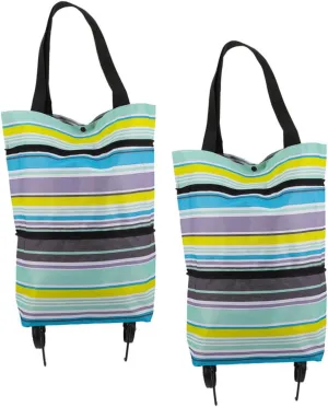 Wheeled Tote Bags Rolling Tote Handle Grocery Bag on Wheels for Effortless Shopping