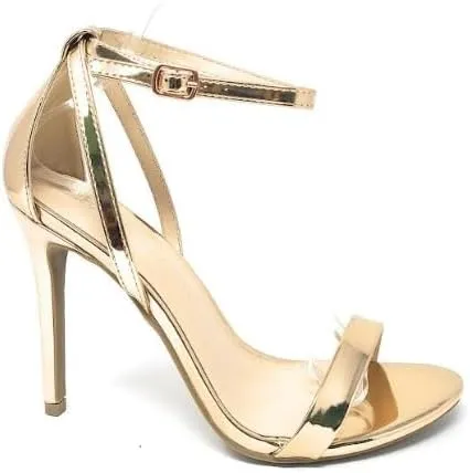 Wild Diva Women's Tampa-07 Round Toe Ankle Strap Stiletto High Heel Sandals