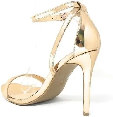 Wild Diva Women's Tampa-07 Round Toe Ankle Strap Stiletto High Heel Sandals