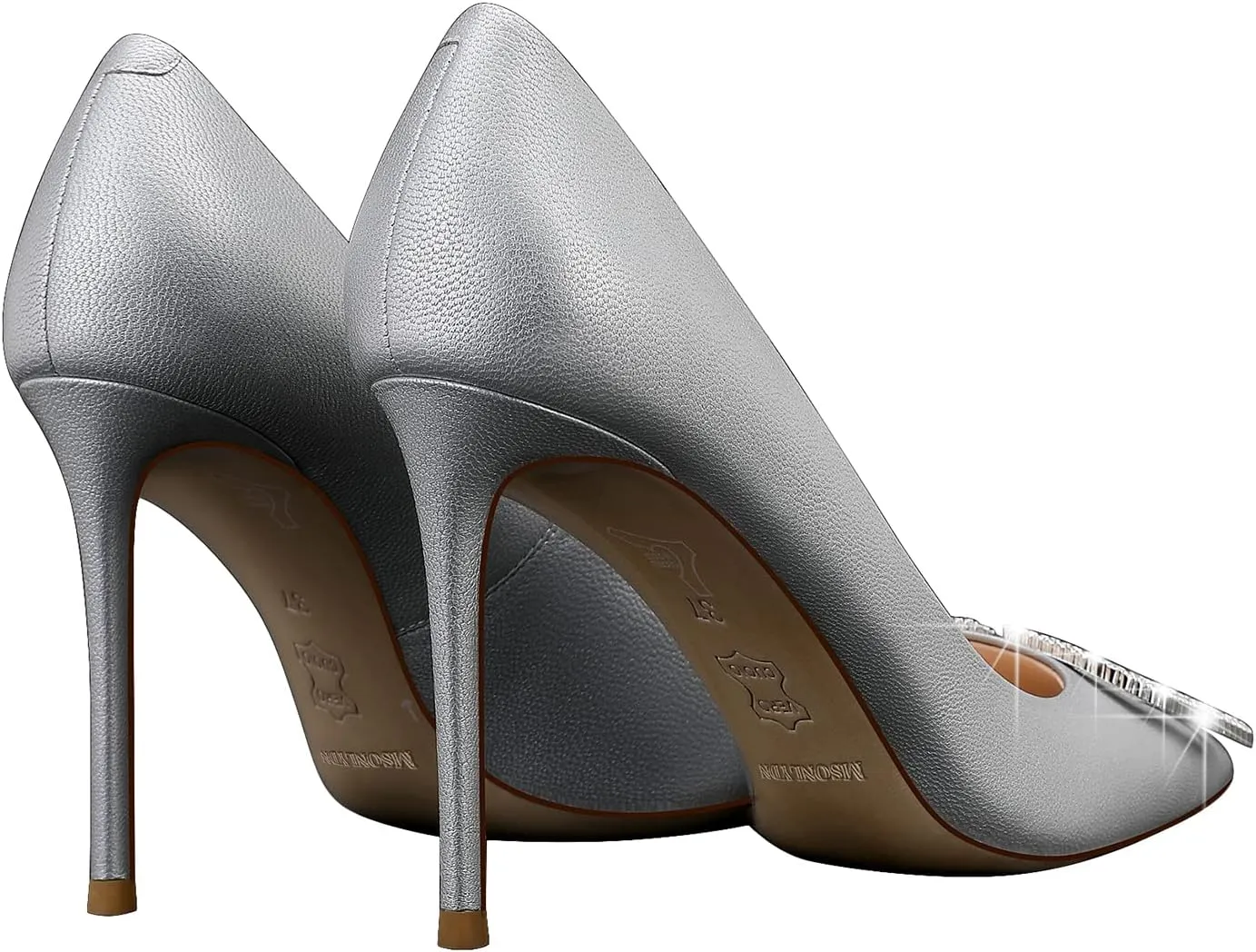 Women High Stiletto Heels Pointed Toe Pumps, Sheepskin Slip-on Wedding Dress Party Pumps Closed Toe Shoes