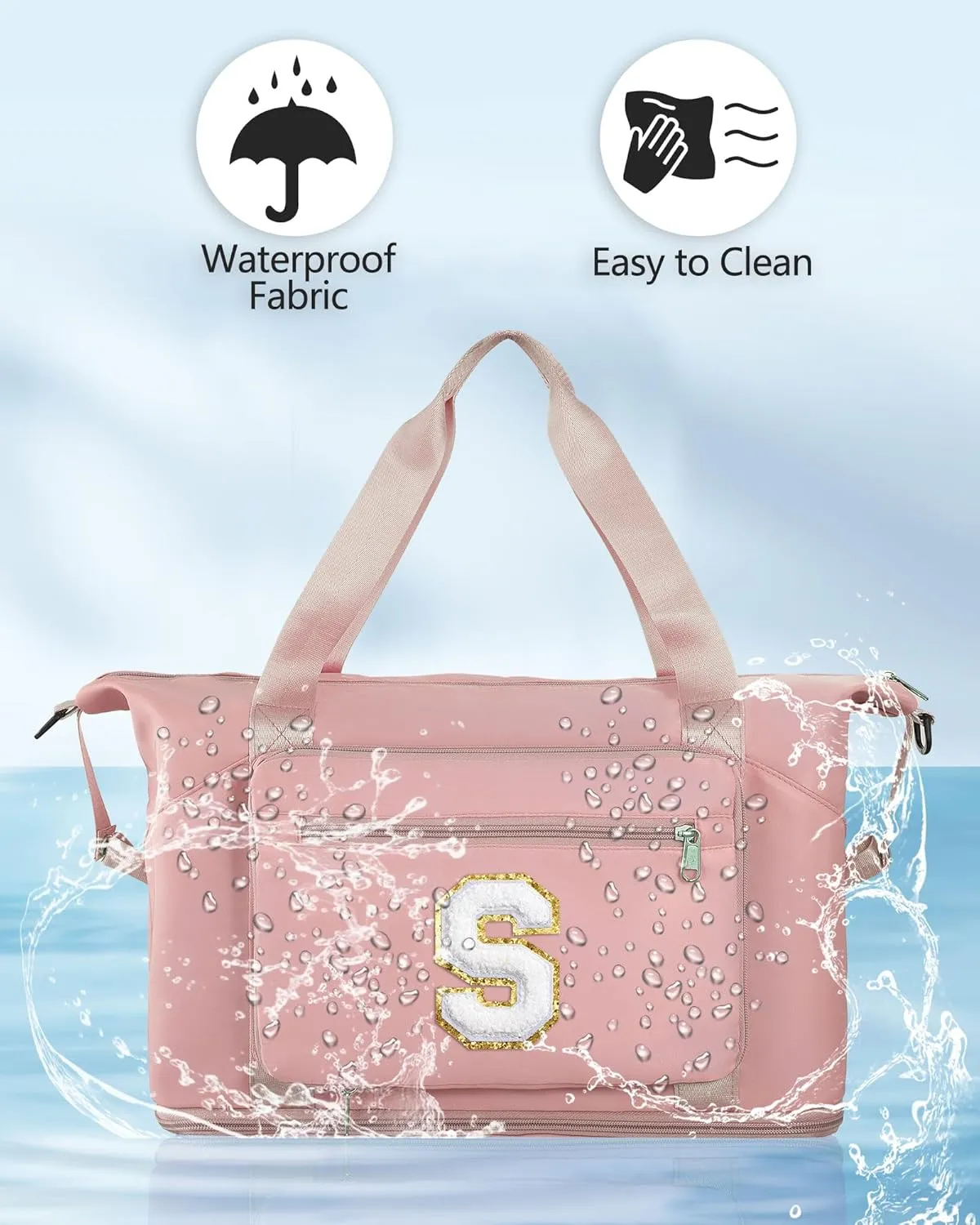 Women& Tween Girls Gifts Trendy Stuff, Carry On Duffle Bag for Airplanes Women, Cute Personalized Travel Essentials Duffel Carry On Over Night Fodable Bag for Preppy Teen Kids -Pink S