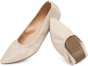 Women's Ballet Flat Slip On Flats - Classic Casual Dress Shoes, Foldable Portable Travel Ballet Walking Shoes