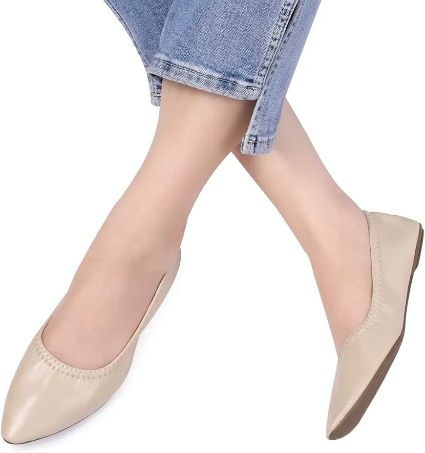 Women's Ballet Flat Slip On Flats - Classic Casual Dress Shoes, Foldable Portable Travel Ballet Walking Shoes