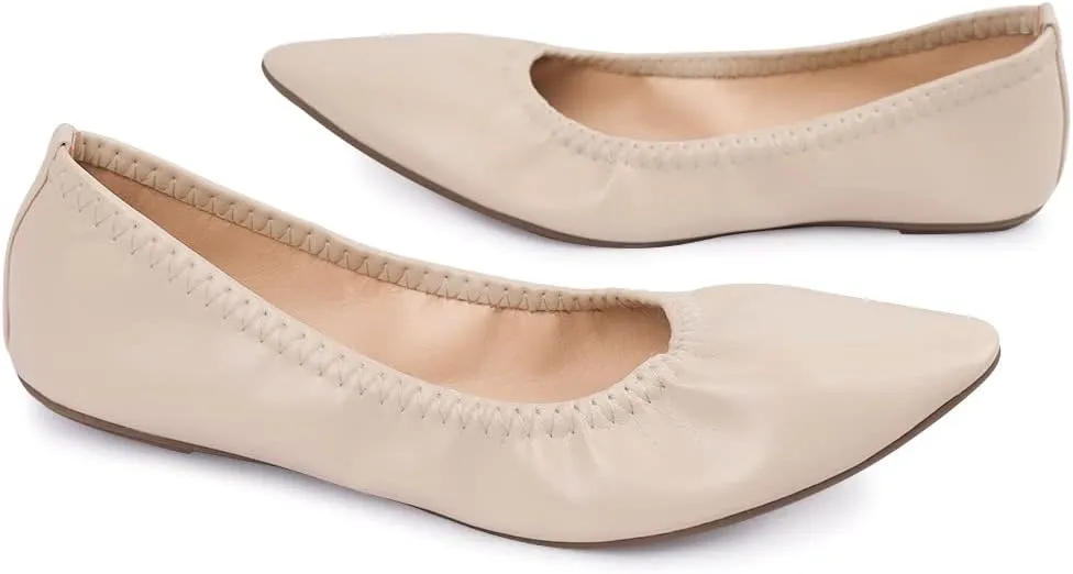 Women's Ballet Flat Slip On Flats - Classic Casual Dress Shoes, Foldable Portable Travel Ballet Walking Shoes
