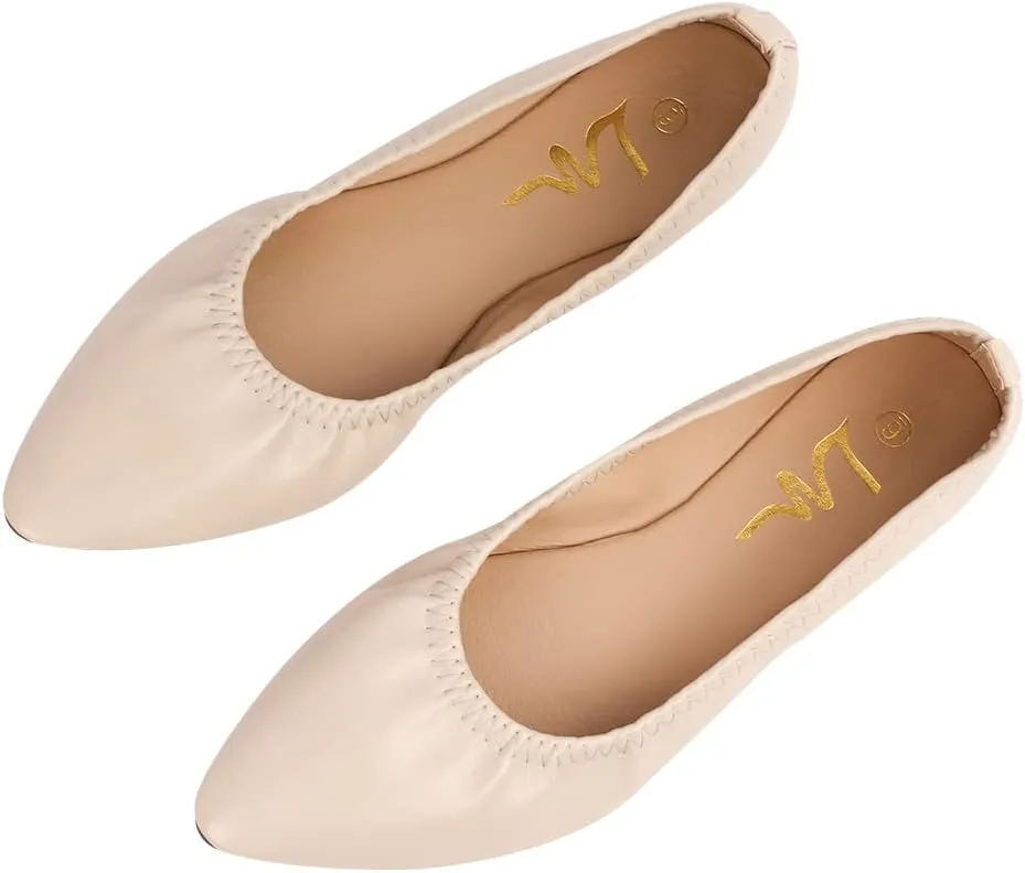 Women's Ballet Flat Slip On Flats - Classic Casual Dress Shoes, Foldable Portable Travel Ballet Walking Shoes