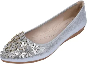Women's Ballet Flats Foldable Casual Sparkly Rhinestone Wedding Ballerina Shoes Comfort Slip on Walking Flat Shoes