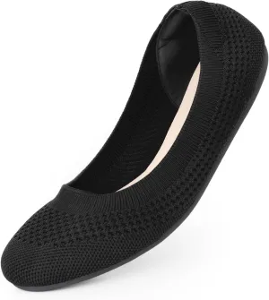 Women's Ballet Flats Shoes Round Toe Slip On Knit Casual Dress Shoes Comfort Ballerina Walking Flats Shoes