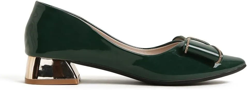 Women's Chunky Closed Toe Low Block Heels Work Pumps Comfortable Dress Wedding Shoes for Party Office