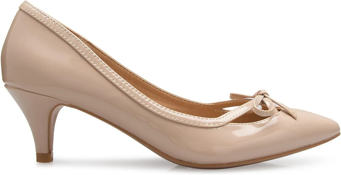 Women¡¯s Classic Closed Toe D'Orsay Bow Kitten Heel Pump | Dress, Work, Party Mid Heeled Pumps