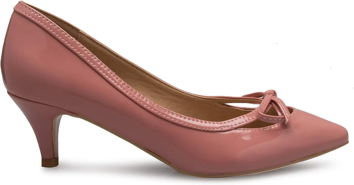 Women¡¯s Classic Closed Toe D'Orsay Bow Kitten Heel Pump | Dress, Work, Party Mid Heeled Pumps