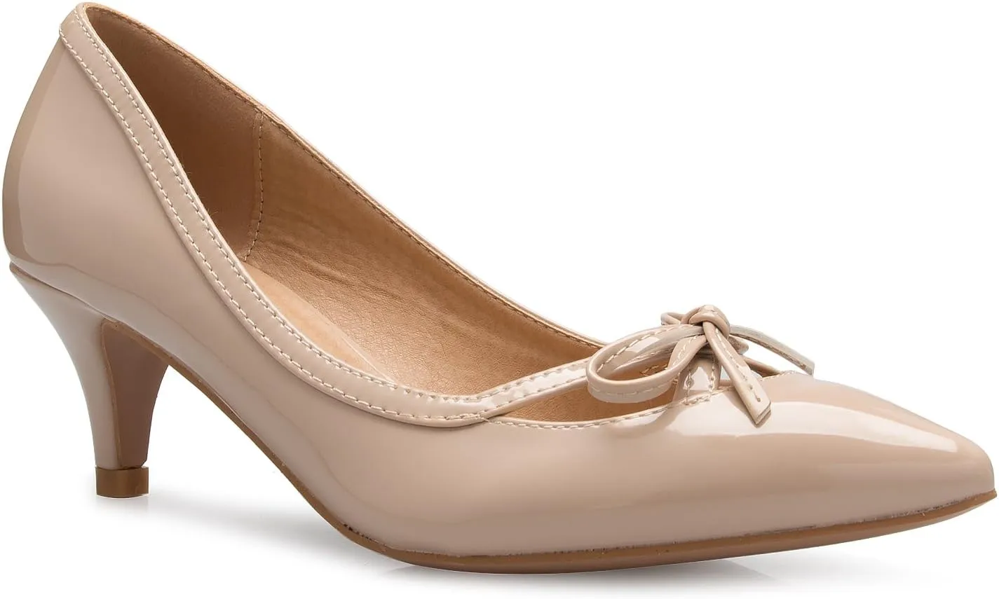 Women¡¯s Classic Closed Toe D'Orsay Bow Kitten Heel Pump | Dress, Work, Party Mid Heeled Pumps