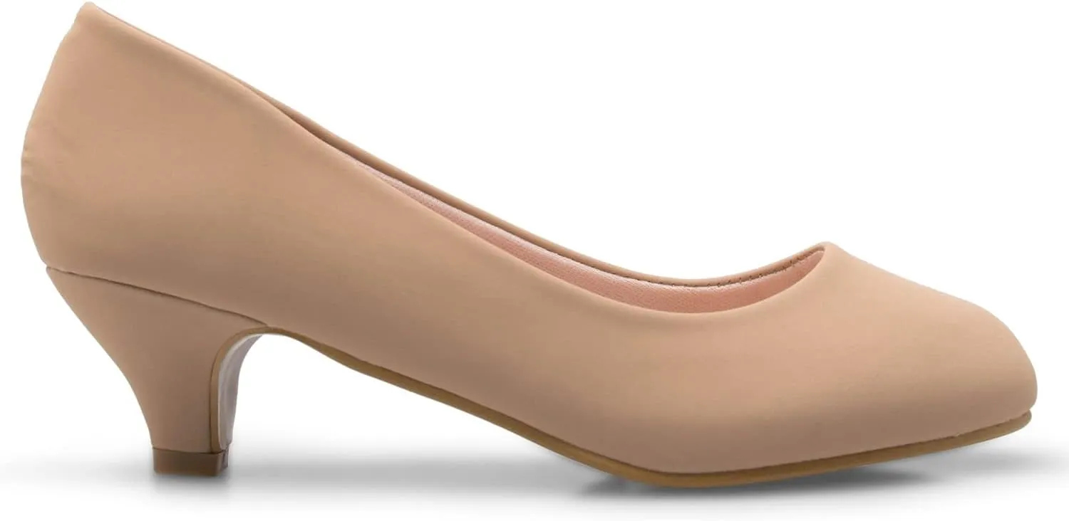 Women's Classic Closed Toe Kitten Heel Pumps | Dress, Work, Party Low Heeled