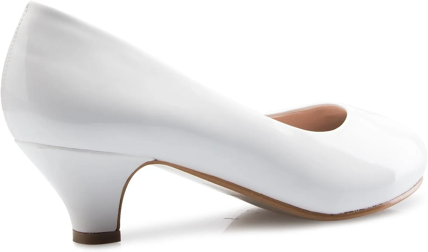 Women's Classic Closed Toe Kitten Heel Pumps | Dress, Work, Party Low Heeled
