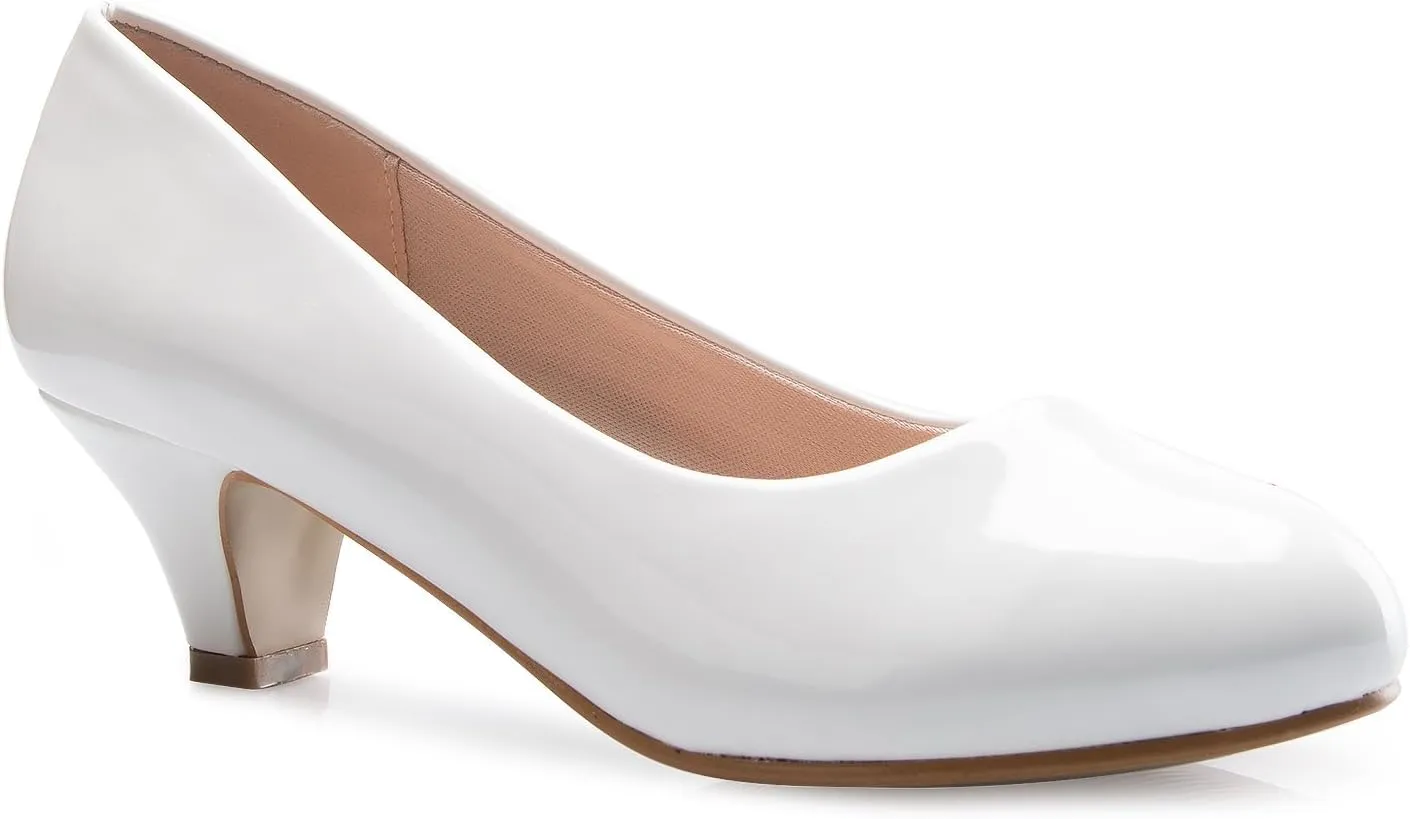 Women's Classic Closed Toe Kitten Heel Pumps | Dress, Work, Party Low Heeled