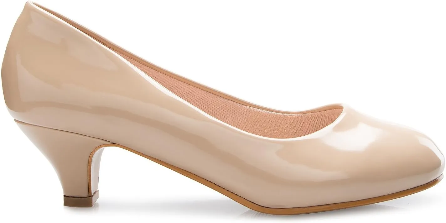 Women's Classic Closed Toe Kitten Heel Pumps | Dress, Work, Party Low Heeled