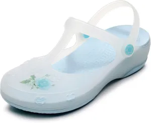Women's Classic Transparent Garden Clogs Comfortable, Soft, and Non Slip Jelly Beach Sandals Outdoor Leisure Water Slippers
