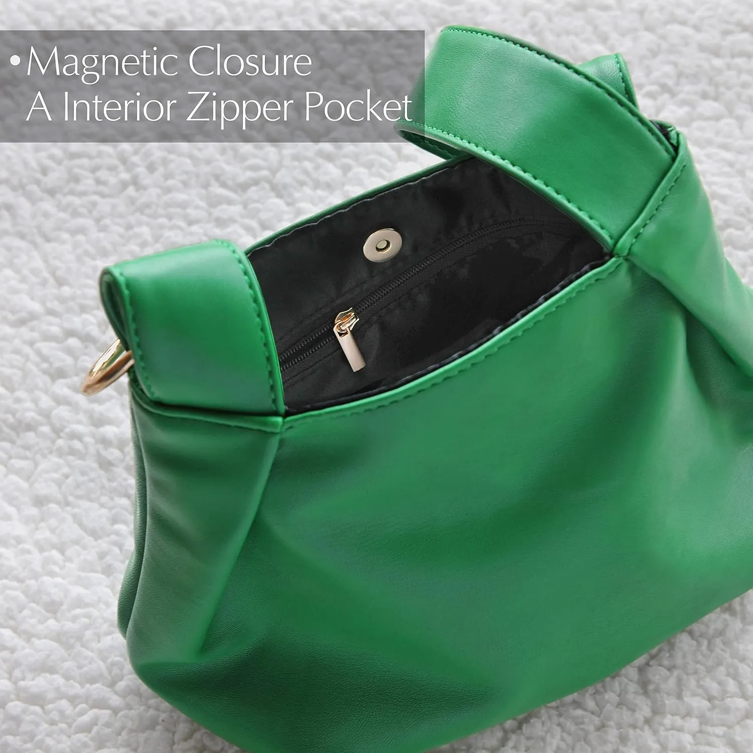 Women's Clutch Soft Vegan Leather Hobo Top Handle Bag Small Tote Purse