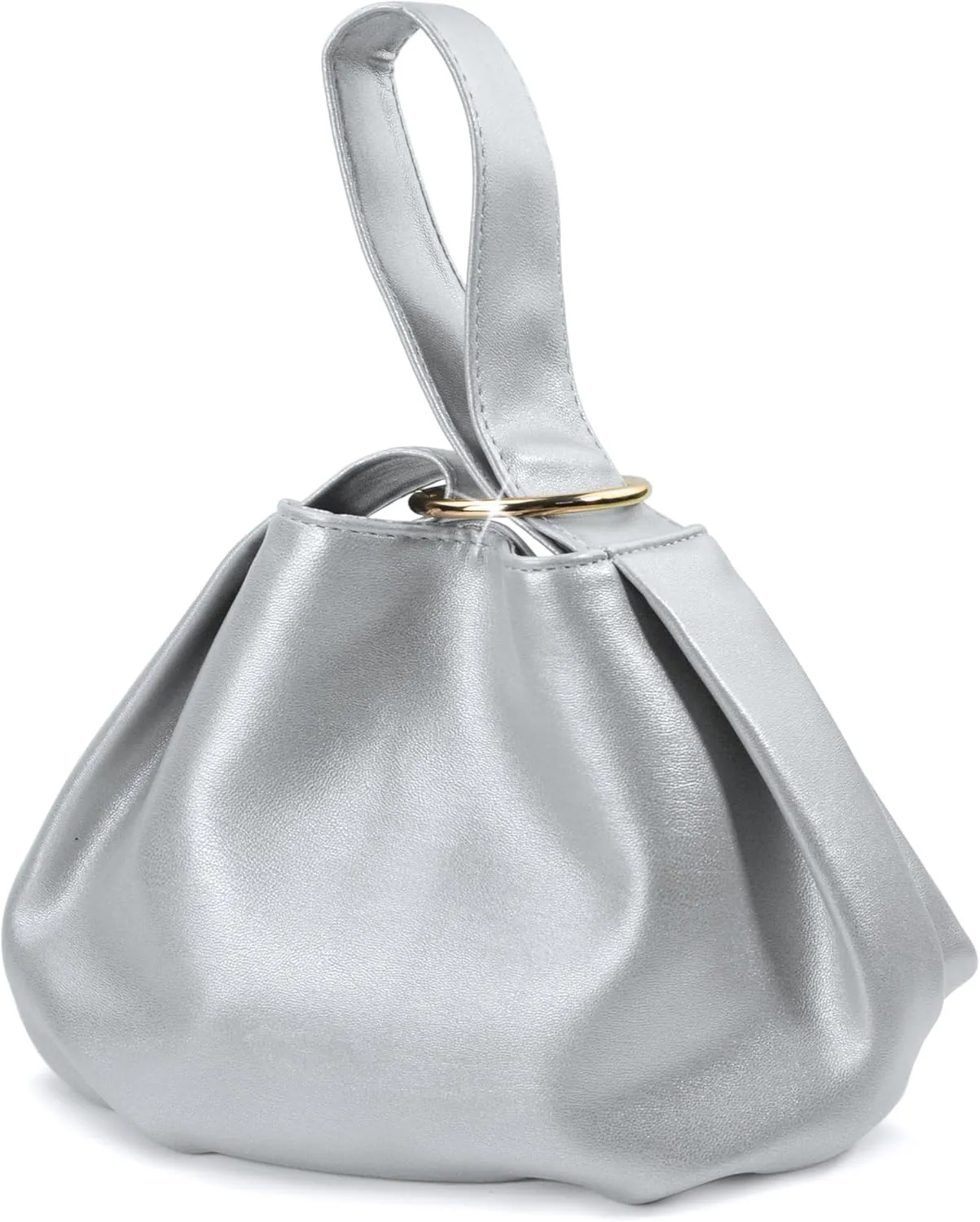 Women's Clutch Soft Vegan Leather Hobo Top Handle Bag Small Tote Purse