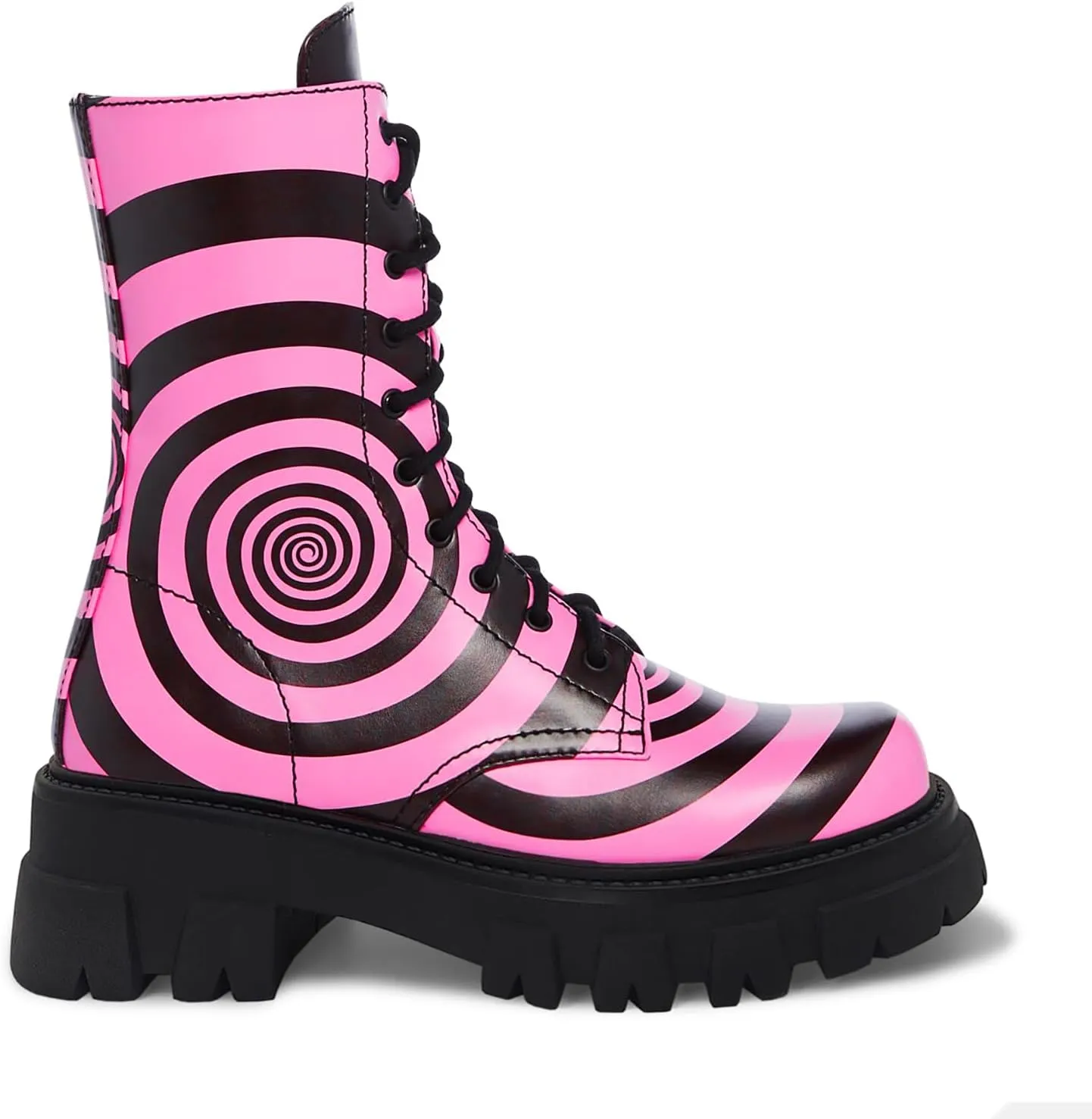 Women's Combat Boot Zebra Platform Ankle Adjustable Lace-Up Vamp Inside Zipper Fashion Party Boots