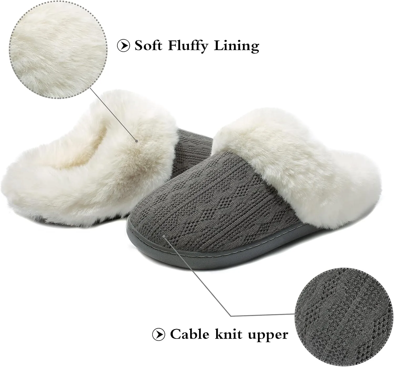Womens Cozy Fuzzy Plaid House Slippers Memory Foam Slip on Indoor Outdoor