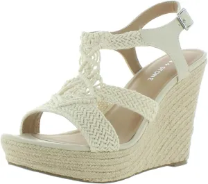 Womens Esme Strappy Open Toe Wedges Ivory 9 Medium (B,M)