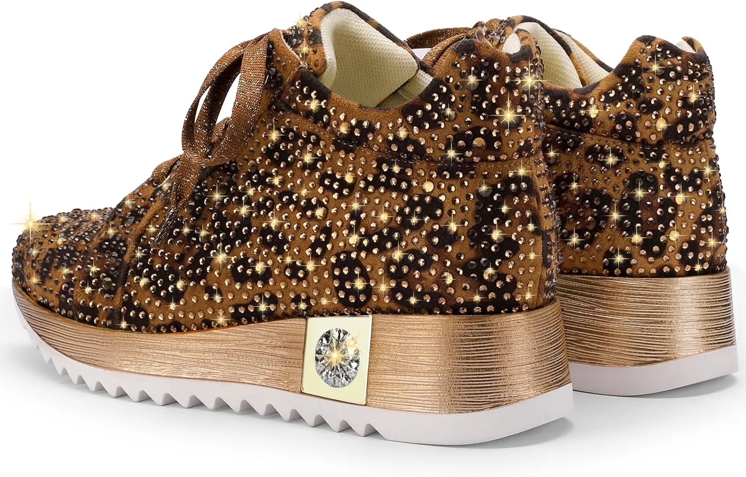 Women's Fashion Glitter Sneakers Platform Wedge Shoes Sparkly Rhinestone High Top Sneakers Trendy Sequin Shoes Wedding Bride Dress